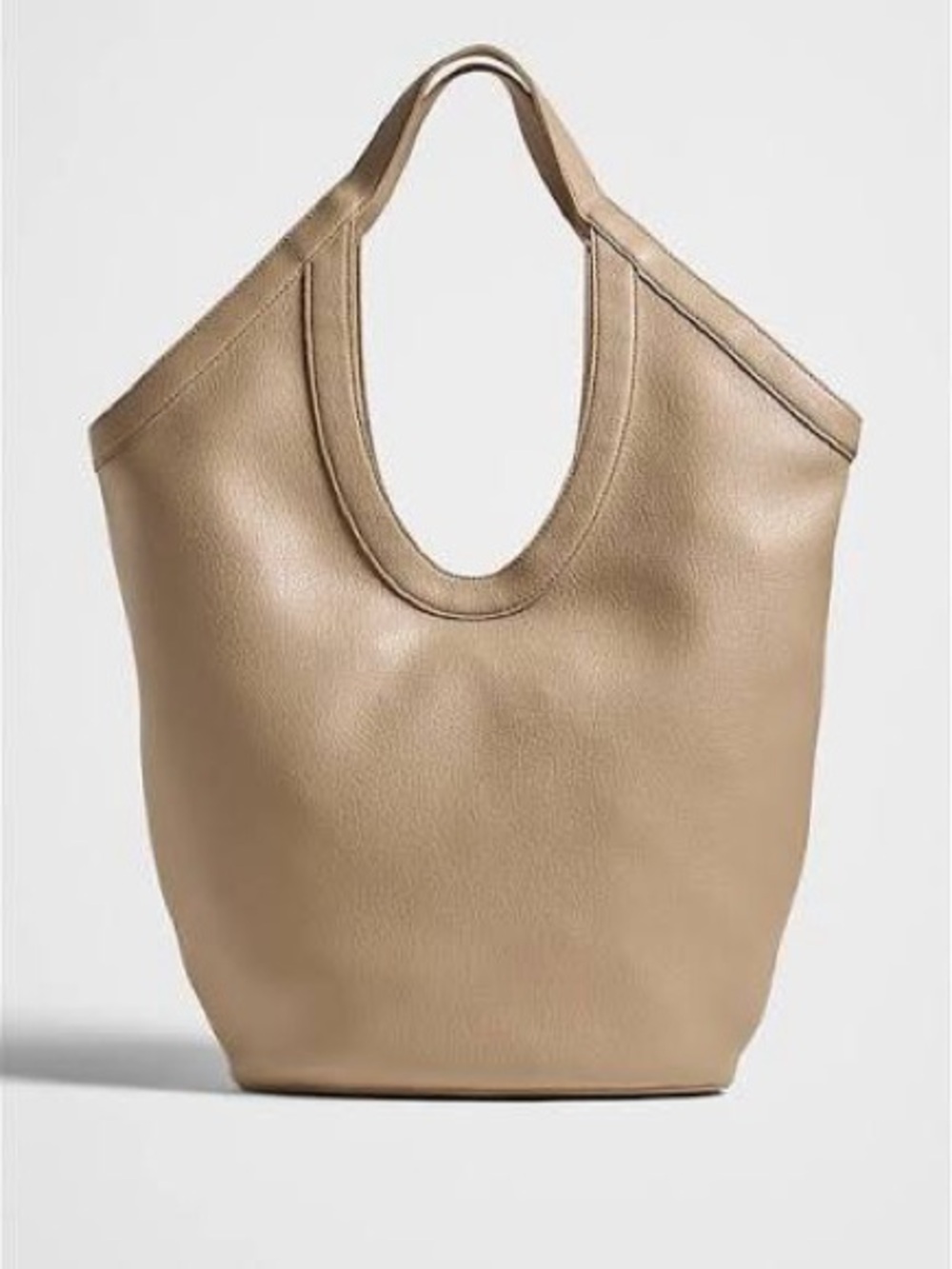 Banana Republic Factory Neutral Taupe Vegan Leather Modern Hobo Tote
